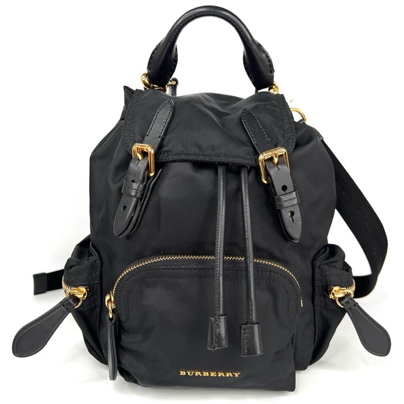 Burberry Crossbody Rucksack Black Nylon Logo Backpack - Picture 16 of 16